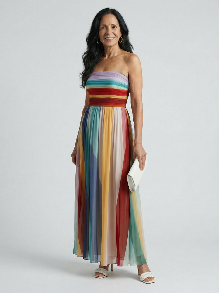 Weronika | Sukienka Maxi w Paski