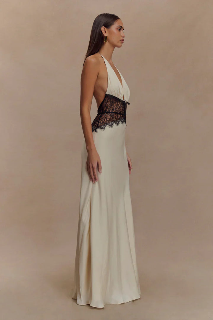 Sukienka maxi Elara Satin Lace