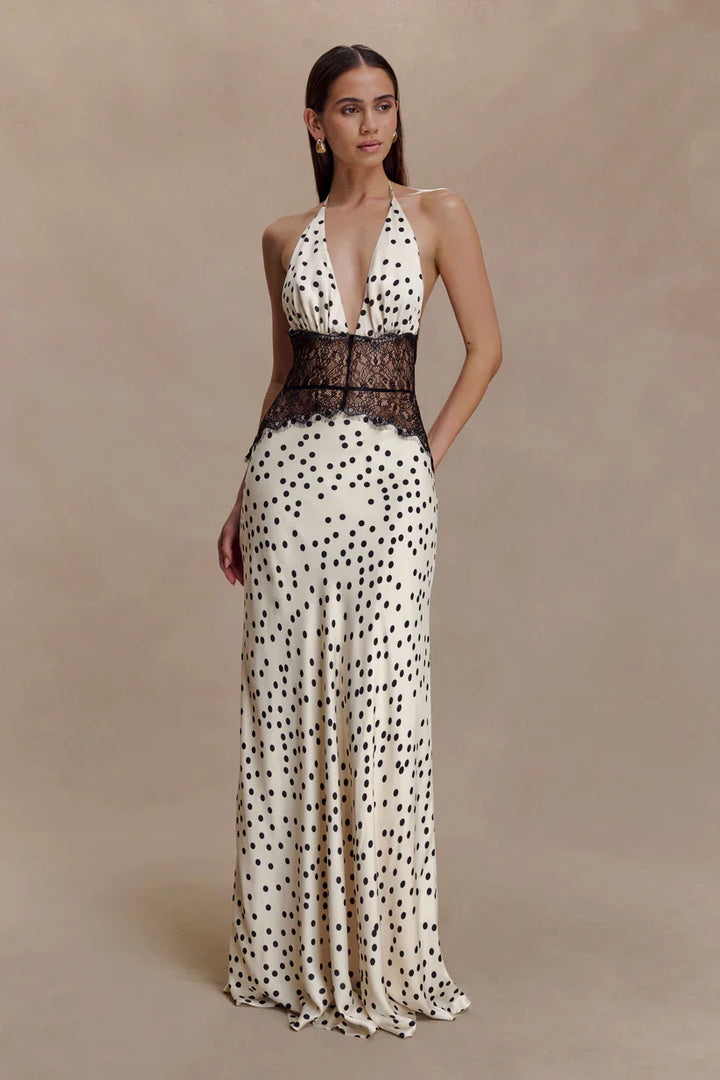 Sukienka maxi Elara Satin Lace