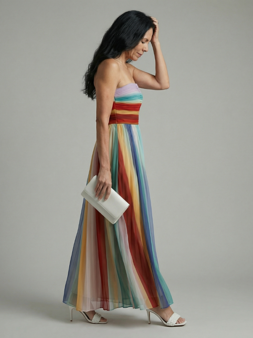 Weronika | Sukienka Maxi w Paski