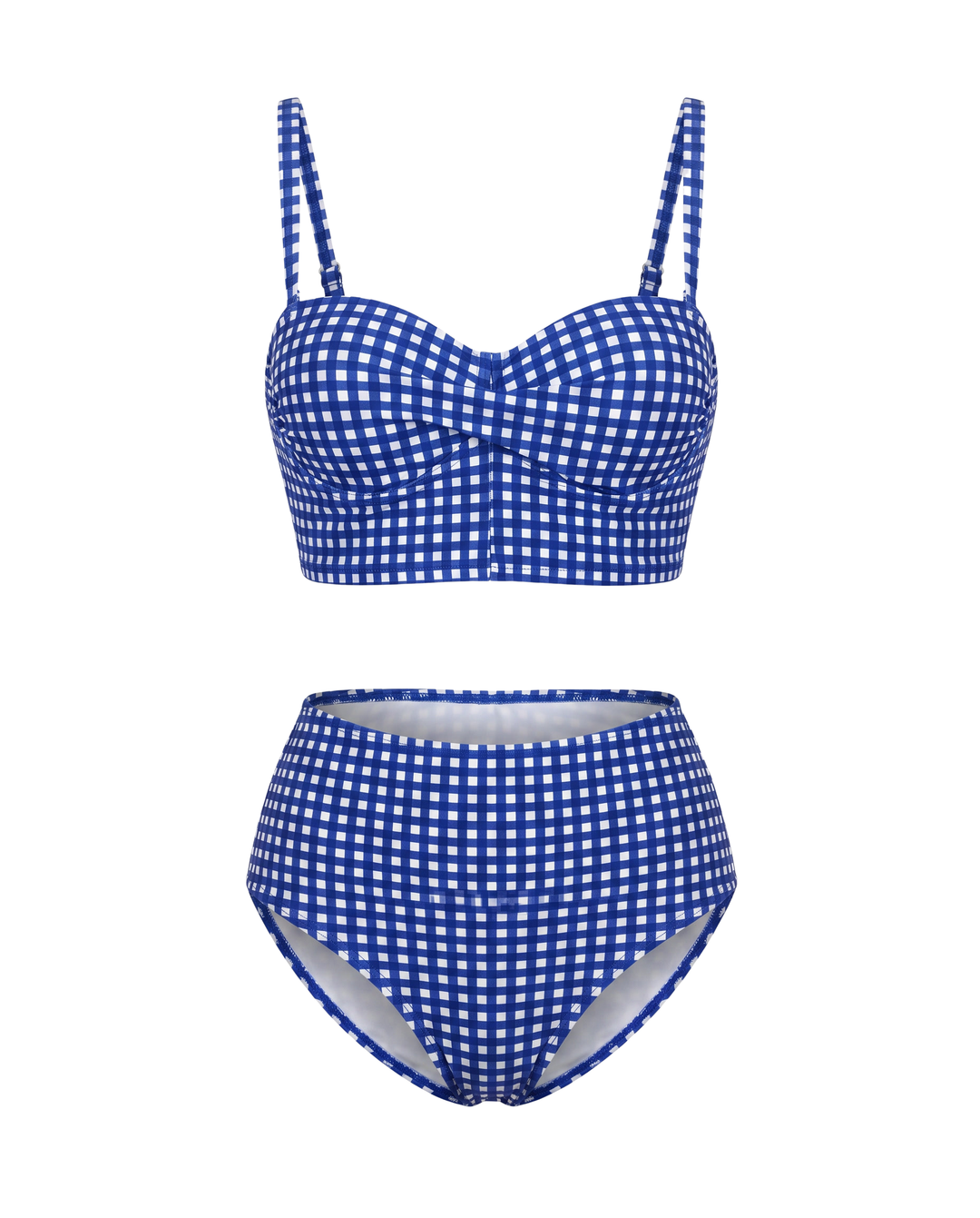 Plaid High Waist Bikini