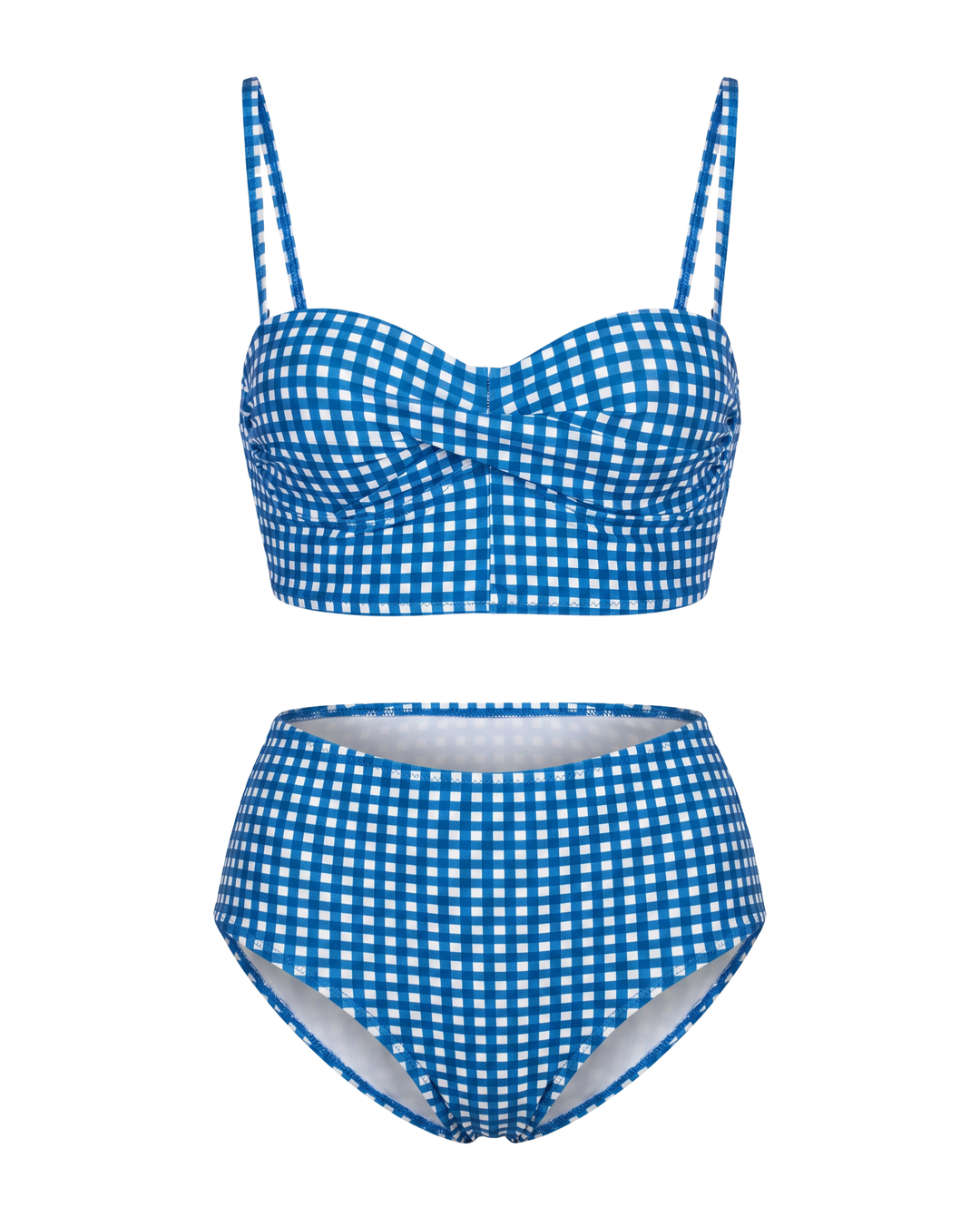 Plaid High Waist Bikini
