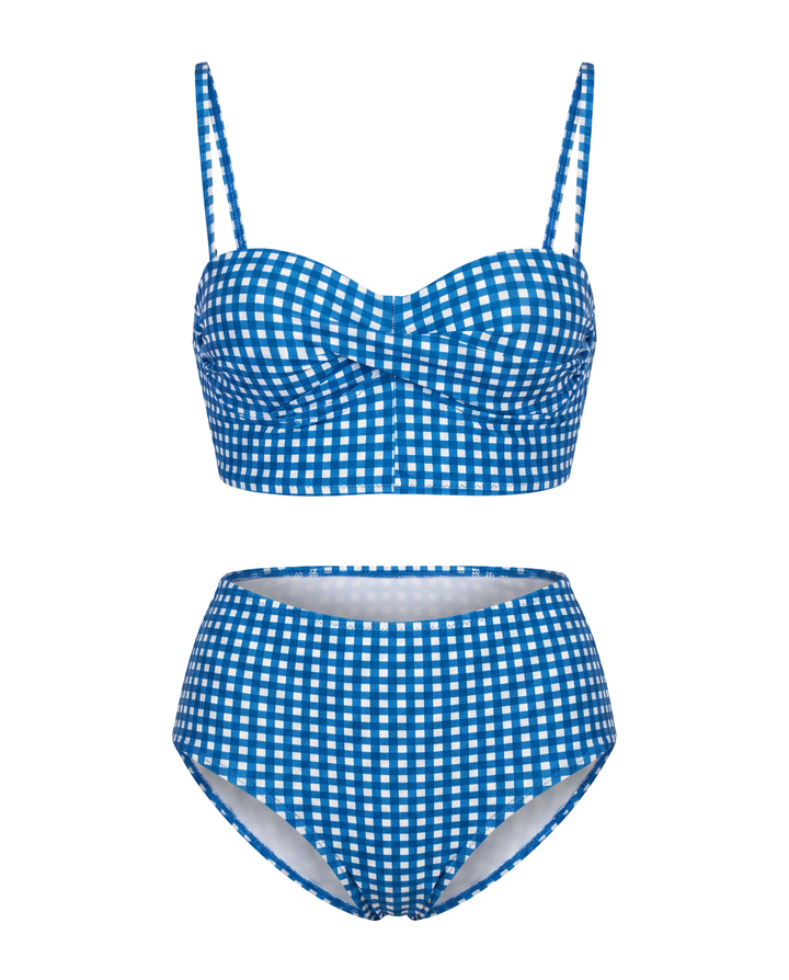 Plaid High Waist Bikini