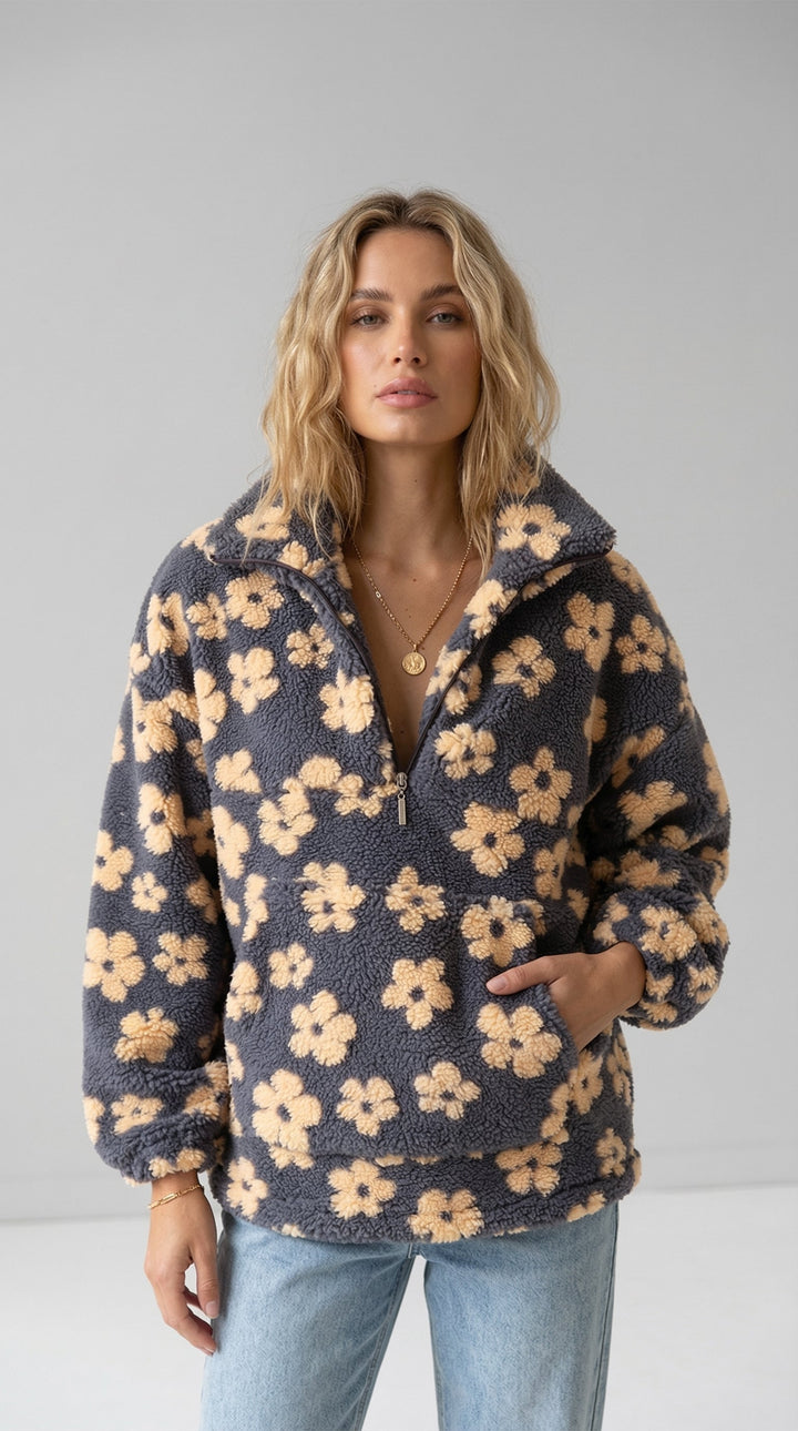 Suana | Sweter z kwiatowym nadrukiem