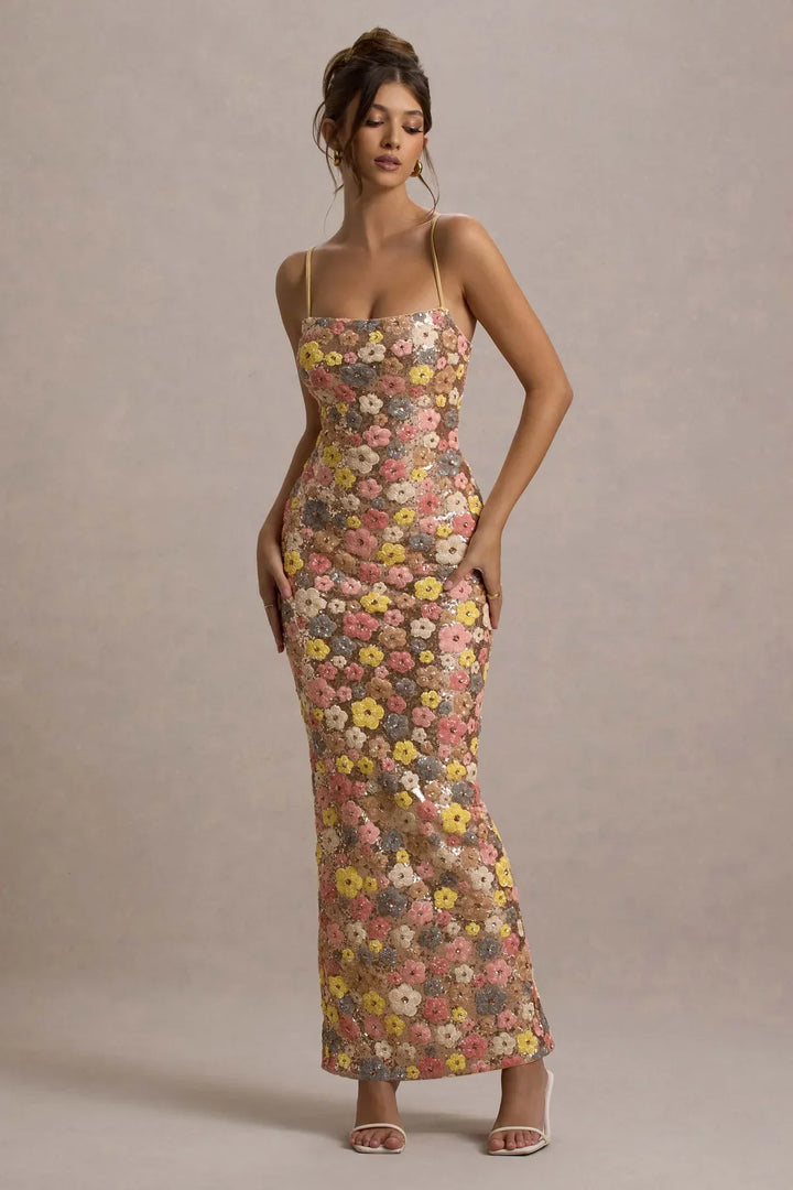 Sukienka maxi Daisy Pastel Floral
